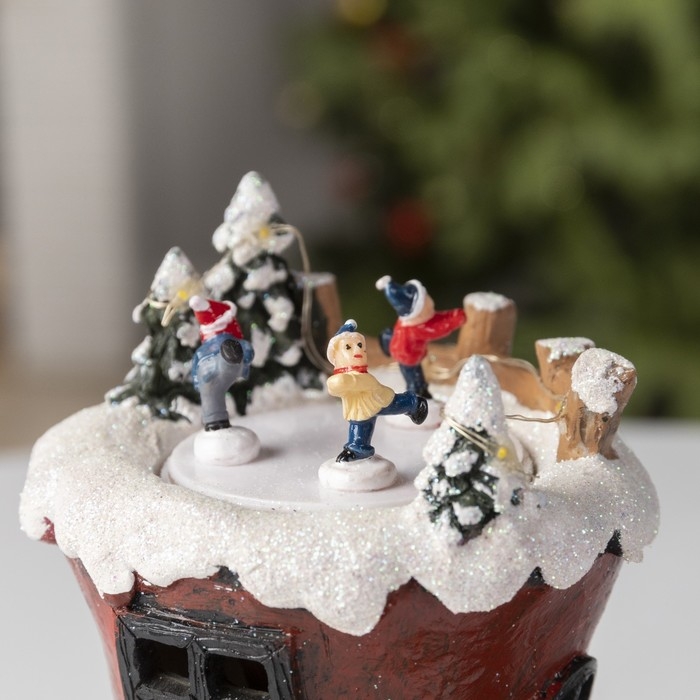 Светодиодная фигура &laquo;Эльфийский сапог&raquo; 15 &times; 17 &times; 12 см, полистоун, батарейки АААх3 (не в комплекте), свечение тёплое белое