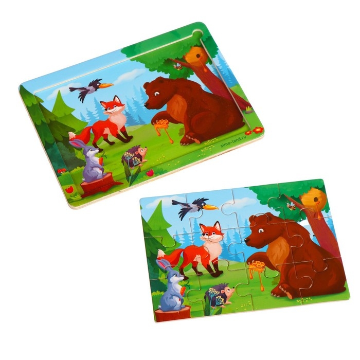 Пазл &laquo;Лесные зверята&raquo;, 15 х 11 см