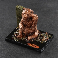 Сувенир "Приветливый медведь", 7х10х9 см, змеевик, гипс Сувенир "Приветливый медведь", 7х10х9 см, змеевик, гипс