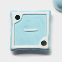 Чайная пара керамическая с ложкой &laquo;Зефирка&raquo;, 2 предмета: чашка 250 мл, блюдце d=13 см, цвет голубой