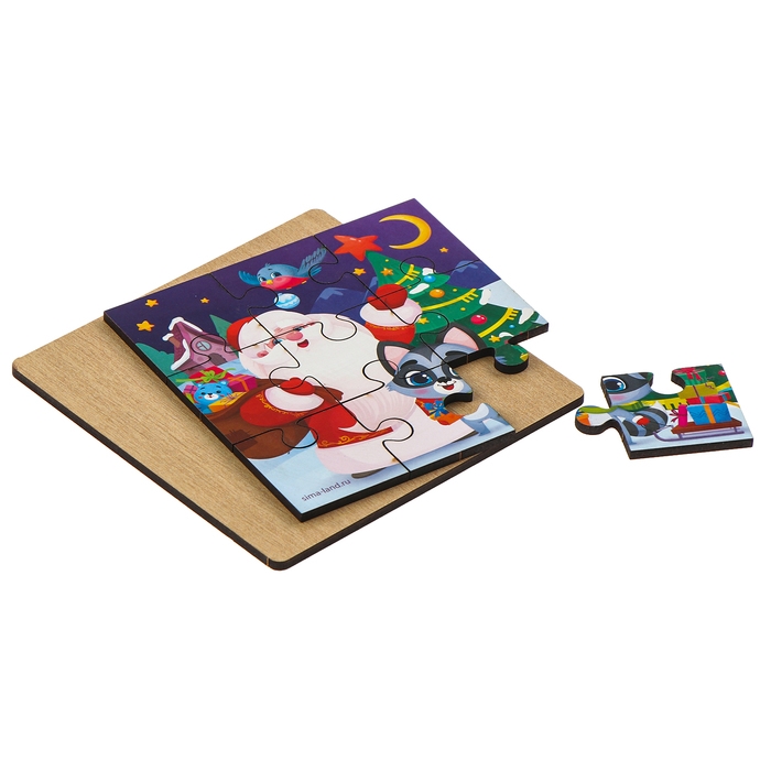 Дервянные пазлы на новый год &laquo;Дедушка Мороз&raquo;