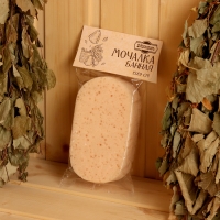 Мочалка банная 15х9 см бежевая "Добропаровъ" на подвесе