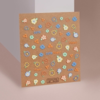 Наклейки для ногтей &laquo;Cute flowers&raquo;, объёмные, разноцветные
