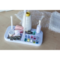 Органайзер-стойка для ниток, на подставке, 20,7 &times; 10,8 &times; 36,5 см, цвет голубой/белый