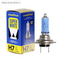 Лампа автомобильная Goodyear Super White, H7, 12 В, 55 Вт Лампа автомобильная Goodyear Super White, H7, 12 В, 55 Вт