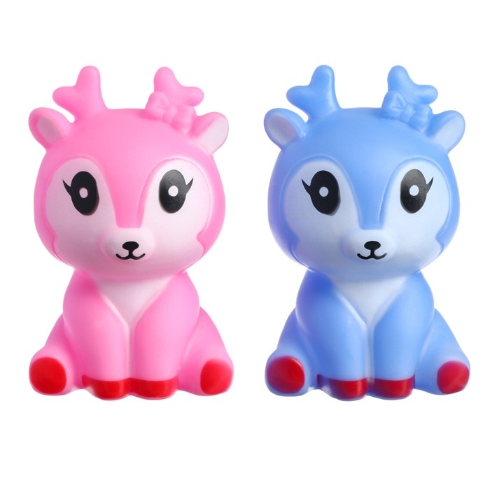 Набор резиновых игрушек для ванны &laquo;Оленята&raquo;, 2 шт, цвет МИКС, Крошка Я