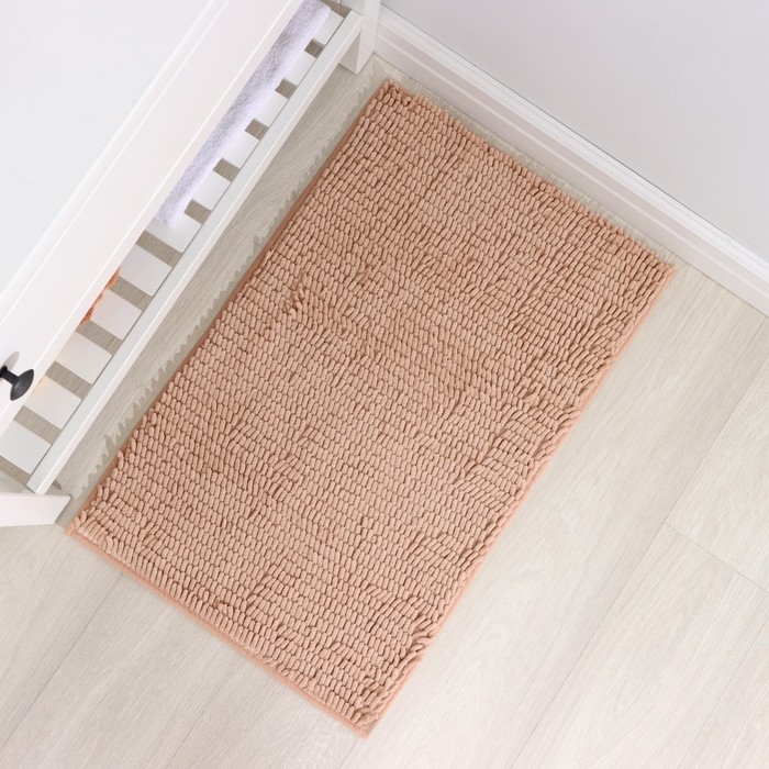 Коврик для дома Доляна &laquo;Букли длинные&raquo;, 50&times;80 см, цвет бежевый, длина букли 2 см