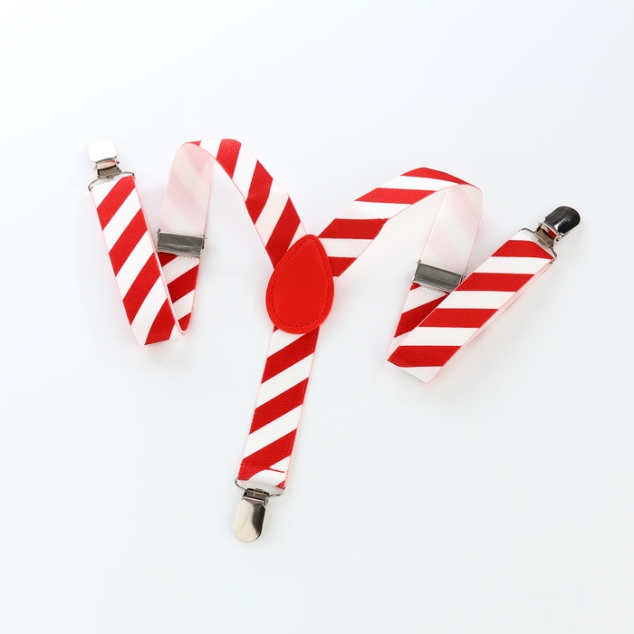 Подтяжки детские &laquo;Выбражулька&raquo;, ширина 2,5 см, цвет красный/белый