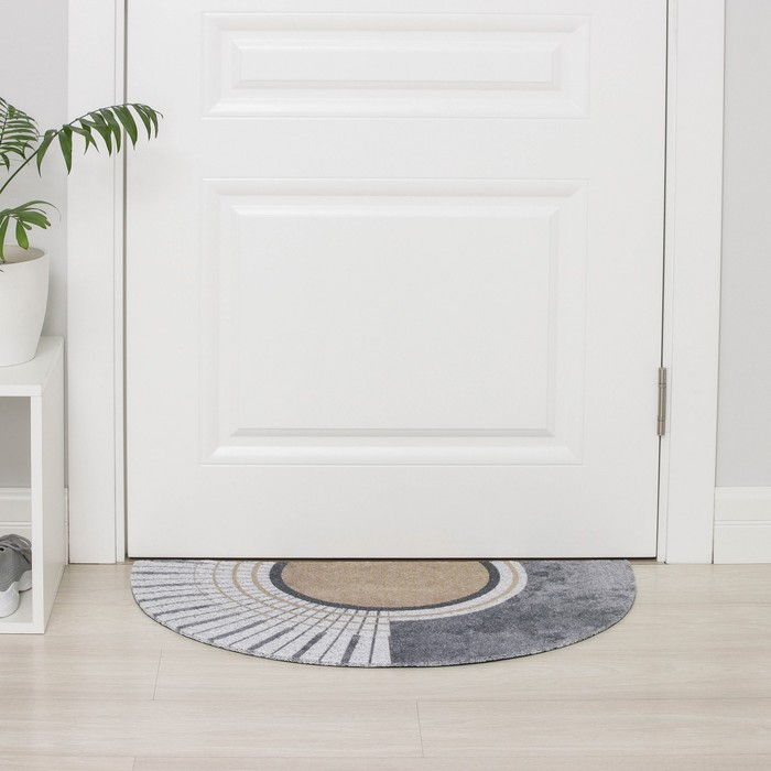 Коврик придверный грязезащитный Доляна &laquo;Ра&raquo;, 45&times;75 см, цвет серый