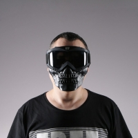 Очки-маска для езды на мототехнике, разборные, визор затемненный, цвет черный Очки-маска для езды на мототехнике, разборные, визор затемненный, цвет черный