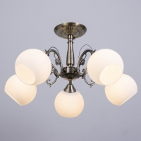 Люстра "Аурелия" 5x60Вт E27 античная бронза 60х60х30см.