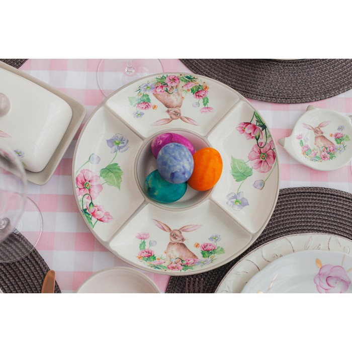 Менажница 5 ячеек Доляна &laquo;Зайка&raquo;, d=26 см