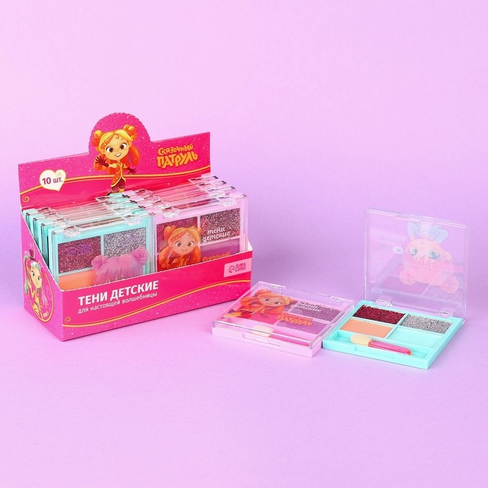 Тени для век детские, 4 цвета Тени для век детские, 4 цвета "Подружки", Сказочный патруль, МИКС