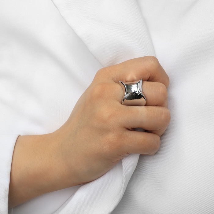 Кольцо металл «Тренд» вогнутое, мини, цвет серебро, размер 16 Кольцо металл «Тренд» вогнутое, мини, цвет серебро, размер 16