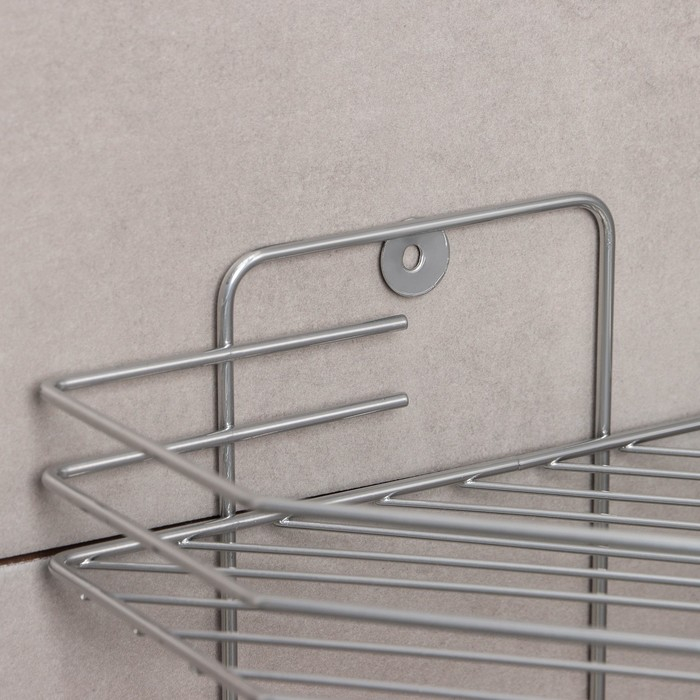 Полка для ванной угловая 2-х ярусная, 20,5&times;20,5&times;31,5 см, цвет хром
