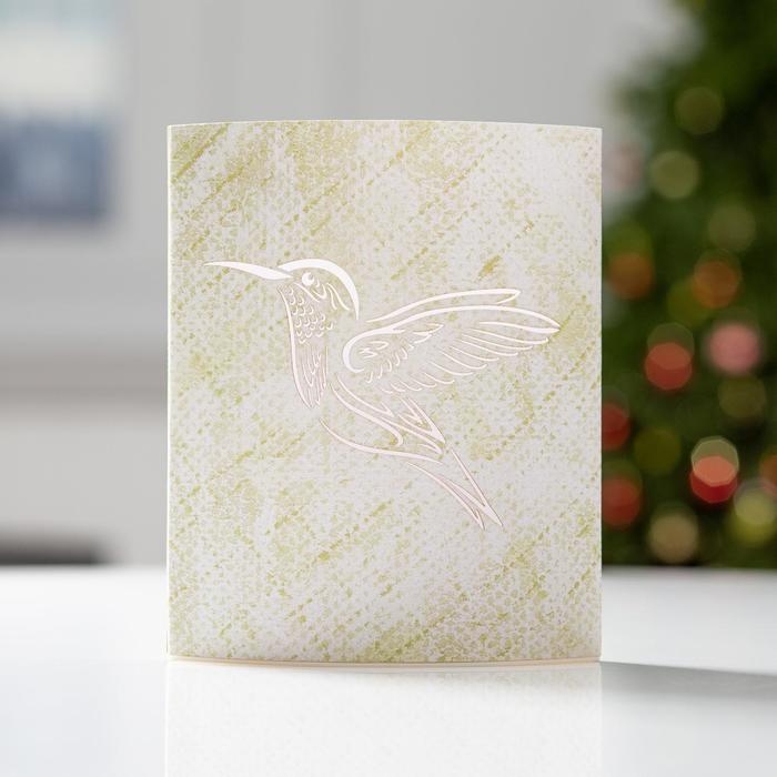 Светодиодная фигура &laquo;Колибри&raquo; 13 &times; 16 &times; 5 см, картон, батарейка ААх2 (не в комплекте), свечение тёплое белое