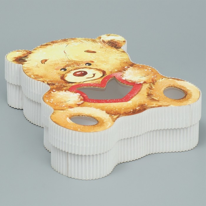 Коробка подарочная, кондитерская упаковка, &laquo;Медвежонок&raquo;, 16,5х20х5 см