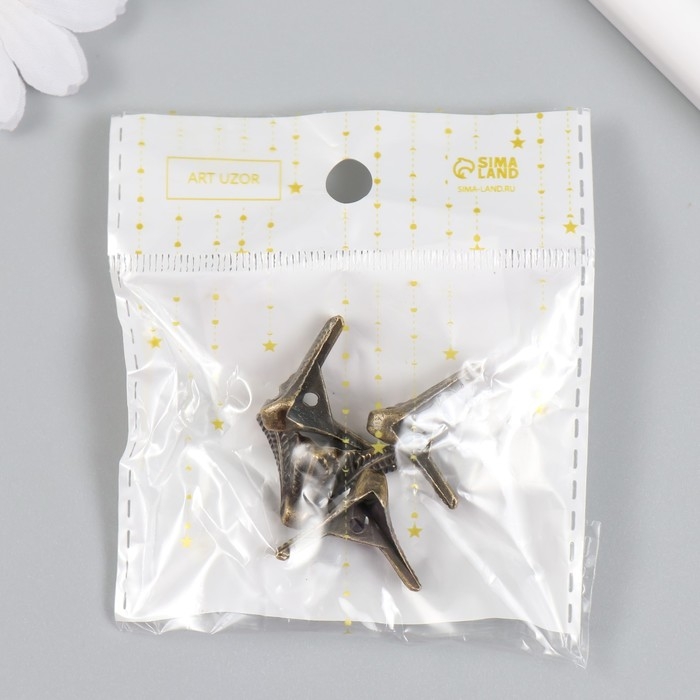 Уголок (ножка) для шкатулки металл "Рептилия" (набор 4 шт) 1,5х2х1,5 см