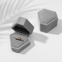 Футляр бархатный под серьги/кольцо &laquo;Кристалл&raquo;,6,5&times;6, цвет серый