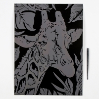 Скретчинг, гравюра &mdash; 30 &times; 40 см &laquo;Неоновые животные&raquo; &laquo;Жираф&raquo;