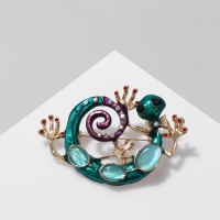 Брошь &laquo;Хамелеон&raquo;, цветная в золоте