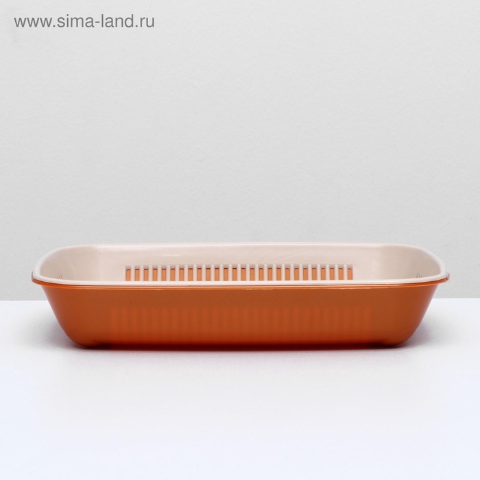 Туалет перламутровый округлый с сеткой 33,5 х 25 х 6 см, золотисто-бежевый