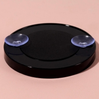 Зеркало макияжное, увеличение &times; 3, на присосках, d = 9 см, цвет чёрный