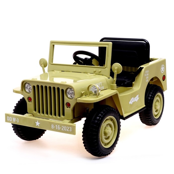 Электромобиль &laquo;Джип&raquo;, кожаное сидение, EVA колеса, цвет зелёный