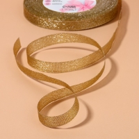 Лента парчовая, 10 мм, 23 &plusmn; 1 м, цвет бежевый №035