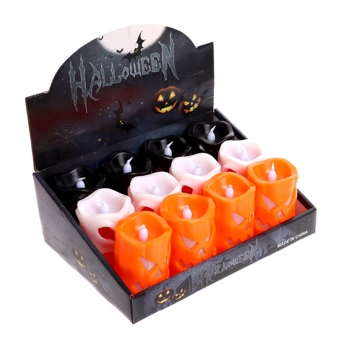 Свеча светодиодная «Хэллоуин», виды МИКС Свеча светодиодная «Хэллоуин», виды МИКС