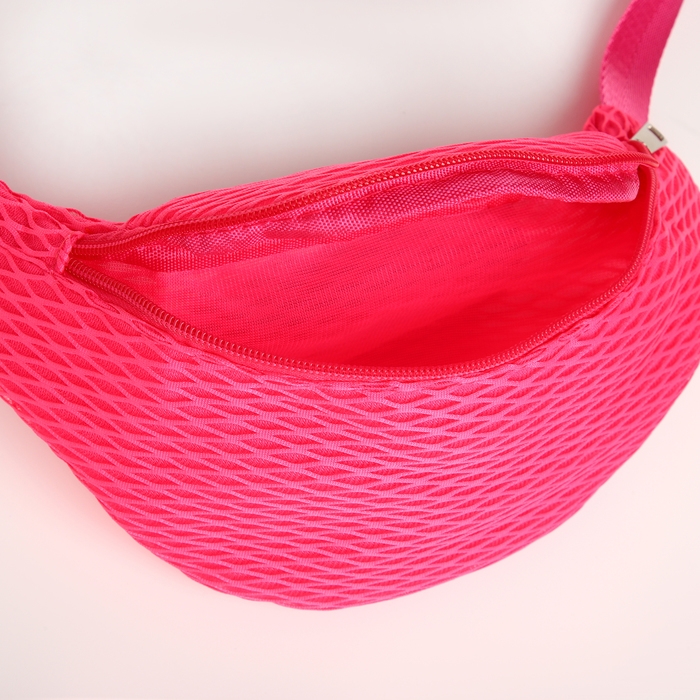 Поясная сумка на молнии, цвет розовый