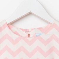 Платье для девочки KAFTAN &laquo;Зигзаг&raquo;, размер 34 (122-128), цвет белый/розовый