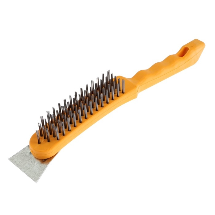 Щетка металлическая ручная ТУНДРА, со шпателем, пластиковая рукоятка, 5-рядная Щетка металлическая ручная ТУНДРА, со шпателем, пластиковая рукоятка, 5-рядная