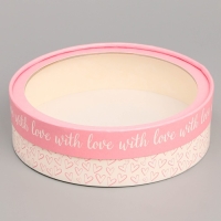 Коробка для макарун, кондитерская упаковка тубус с окном With love 20 х 20 х 5 см Коробка для макарун, кондитерская упаковка тубус с окном With love 20 х 20 х 5 см