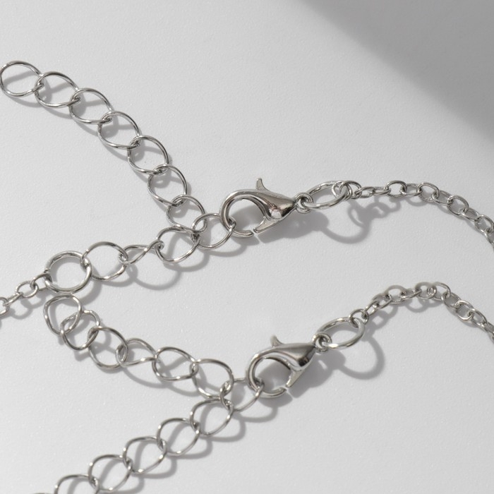 Кулоны &laquo;Неразлучники&raquo; на магните, мир, цвет белый в серебре, 45 см