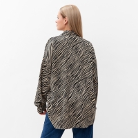 Блузка женская, цвет экрю, принт зебра, размер 54