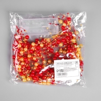 Гирлянда &laquo;Нить&raquo; 2 м роса с насадками &laquo;Гранатовый браслет&raquo;, IP20, нить серебристая, 20 LED, батарейки AAx2 (не в комплекте), свечение тёплое белое