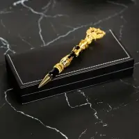 Ручка шариковая подарочная с гербом в футляре, металл , цвет чёрный, пишущий узел 1.0 мм, синяя паста