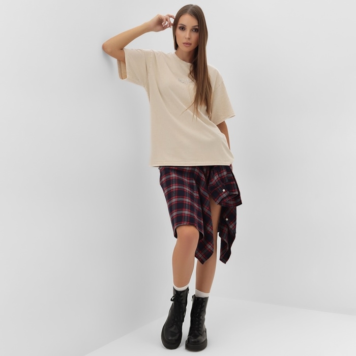 Футболка женская Mist Icon из вареного хлопка, р. L, молочный Футболка женская Mist Icon из вареного хлопка, р. L, молочный