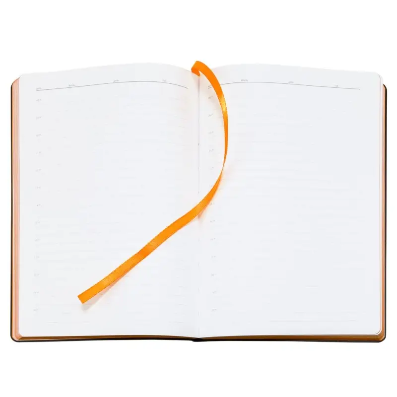 Ежедневник Bookmark, недатированный, черный с оранжевым