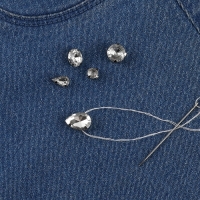 Стразы пришивные &laquo;Ассорти&raquo;, в оправе, набор 50 шт, цвет серебристый