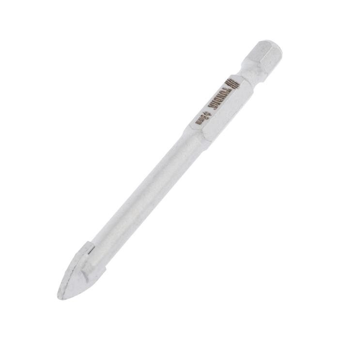 Сверло по керамике твердосплавное ТУНДРА, шестигранный хвостовик, 8 мм