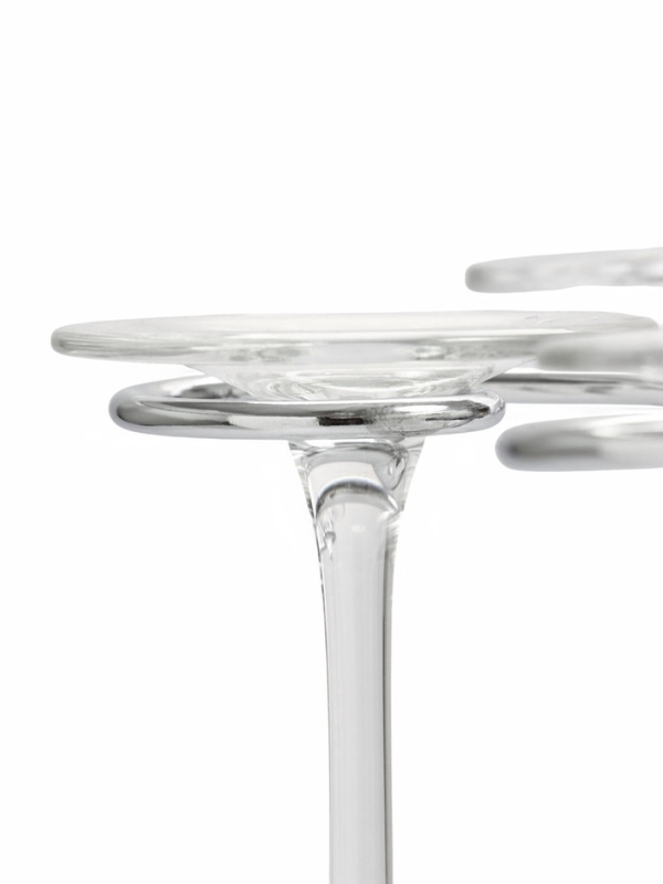 Подставка для бокалов, серебристая, на 6 бокалов