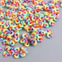 Бусины для творчества PVC "Колечки разноцветные фишки" набор &asymp; 330 шт 0,1х0,4х0,4 см