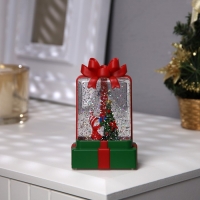 Светодиодная фигура &laquo;Гном с подарком&raquo; 7.5 &times; 12.5 &times; 4.9 см, пластик, батарейки АААх2 (не в комплекте), свечение тёплое белое