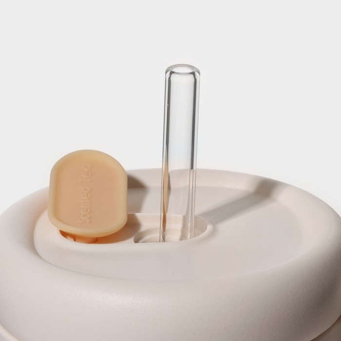 Кружка стеклянная с крышкой и трубочкой &laquo;Бьорн&raquo;, 850 мл