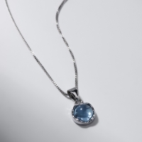 Кулон &laquo;Нежность&raquo; на цепочке, цвет голубой в серебре, 45 см