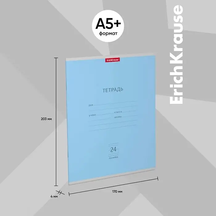 Тетрадь 24 листа в линейку, ErichKrause &laquo;Классика&raquo;, обложка мелованный картон, МИКС