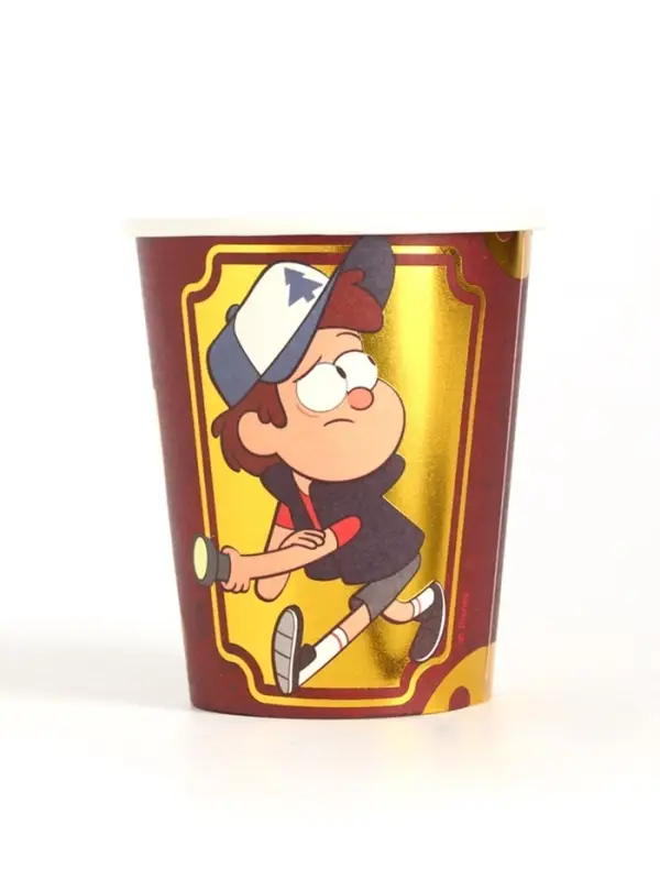 Стакан одноразовый бумажный с тиснением, 250 мл, Гравити Фолз