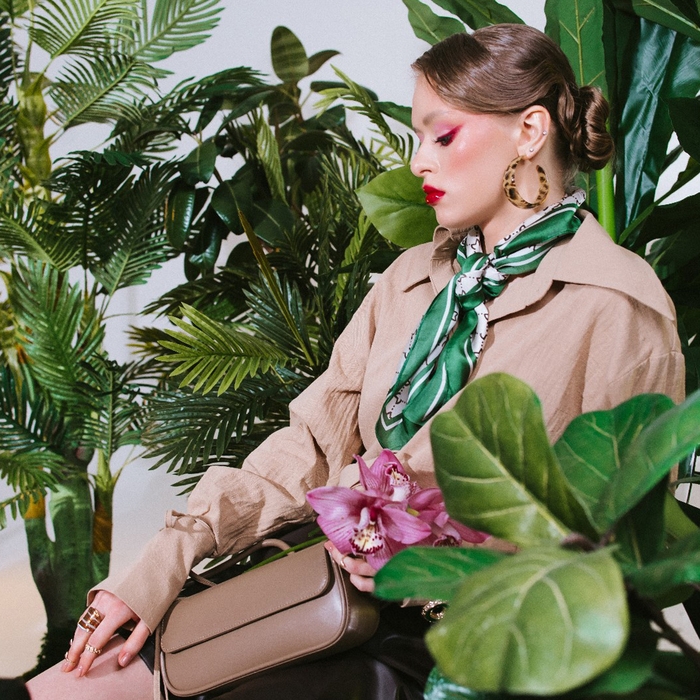 Серьги-кольца «Танзания» бежевый леопард, d=5,5, цветные Серьги-кольца «Танзания» бежевый леопард, d=5,5, цветные